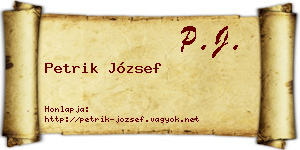 Petrik József névjegykártya